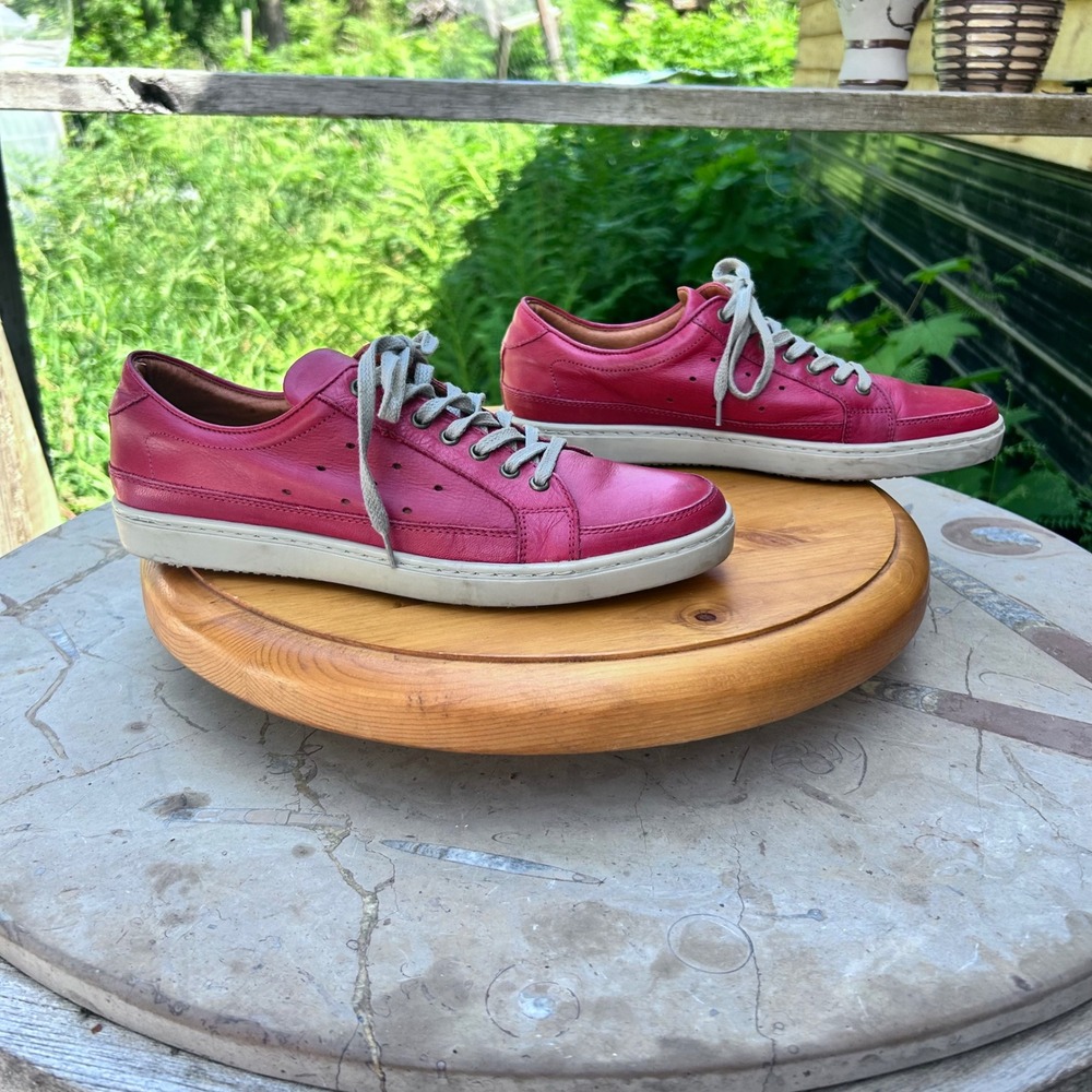 Low Top Sneakers Mens Size 41 Red Leather Luxury Streetwear Benjamin Berner